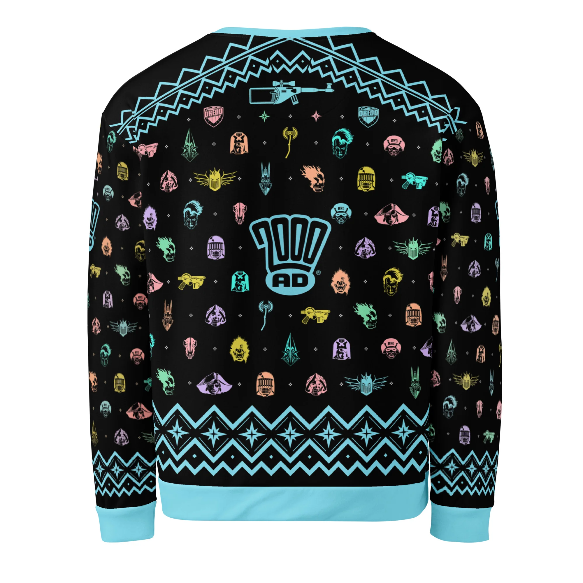 2000 AD Christmas Jumper Black - Image 2