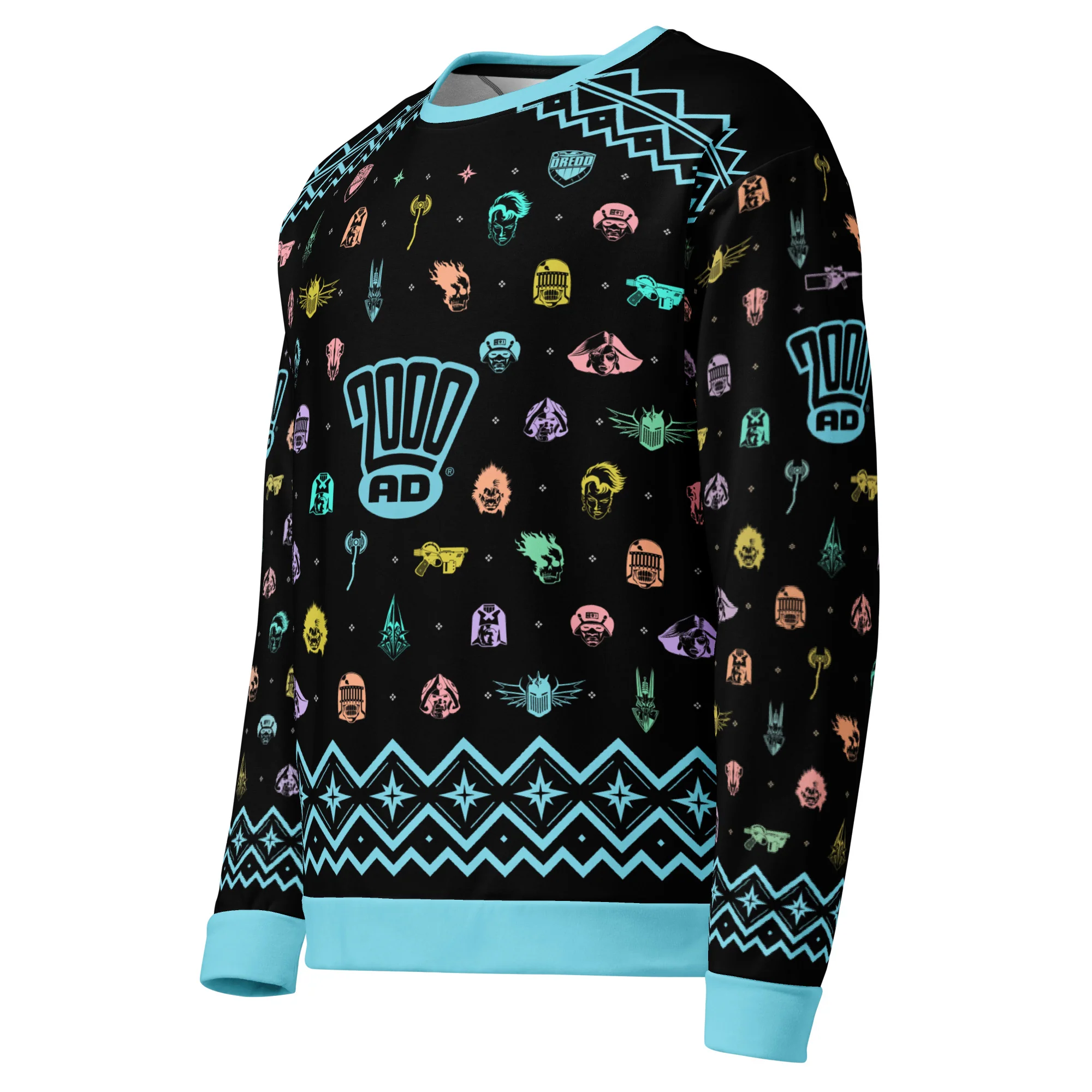2000 AD Christmas Jumper Black - Image 3