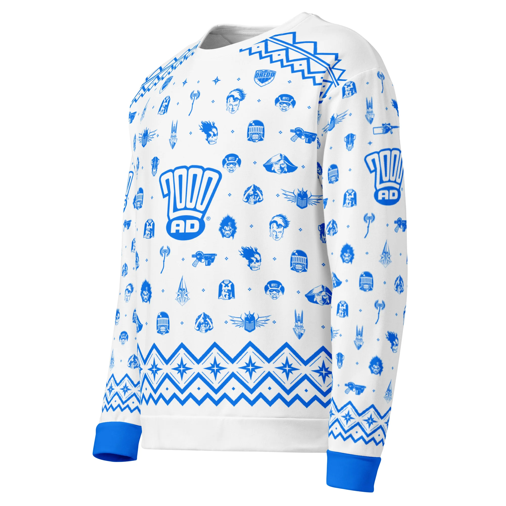 2000 AD Christmas Jumper Blue - Image 3