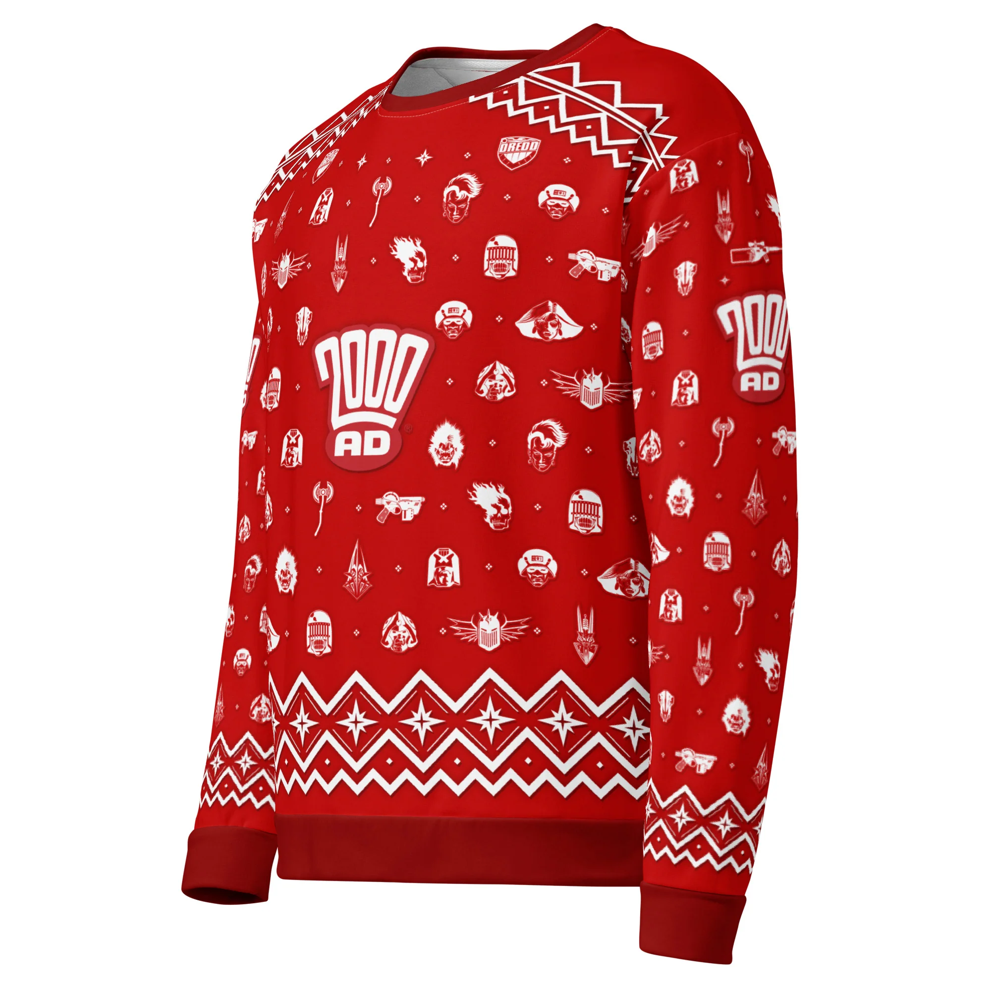 2000 AD Christmas Jumper Red - Image 3