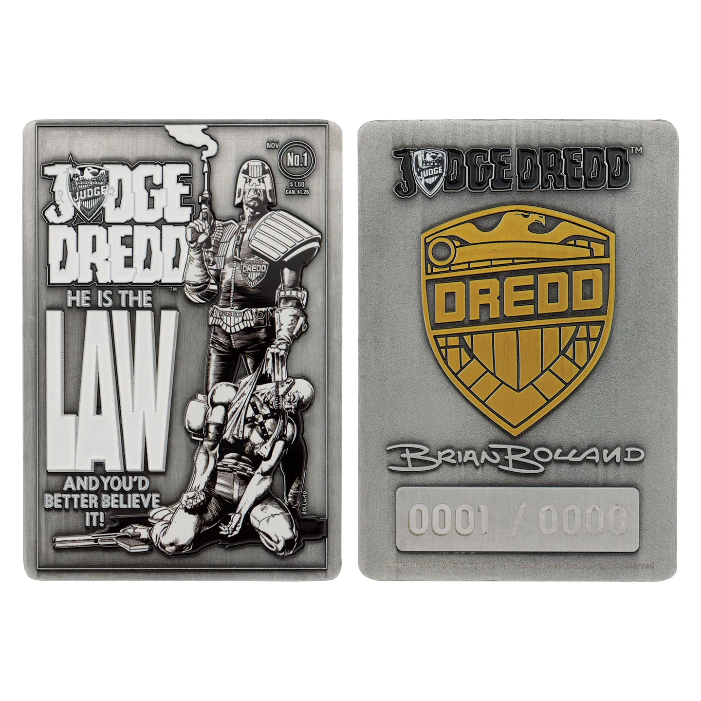 2000 AD Judge Dredd Comic Book Cover Ingot - Image 3