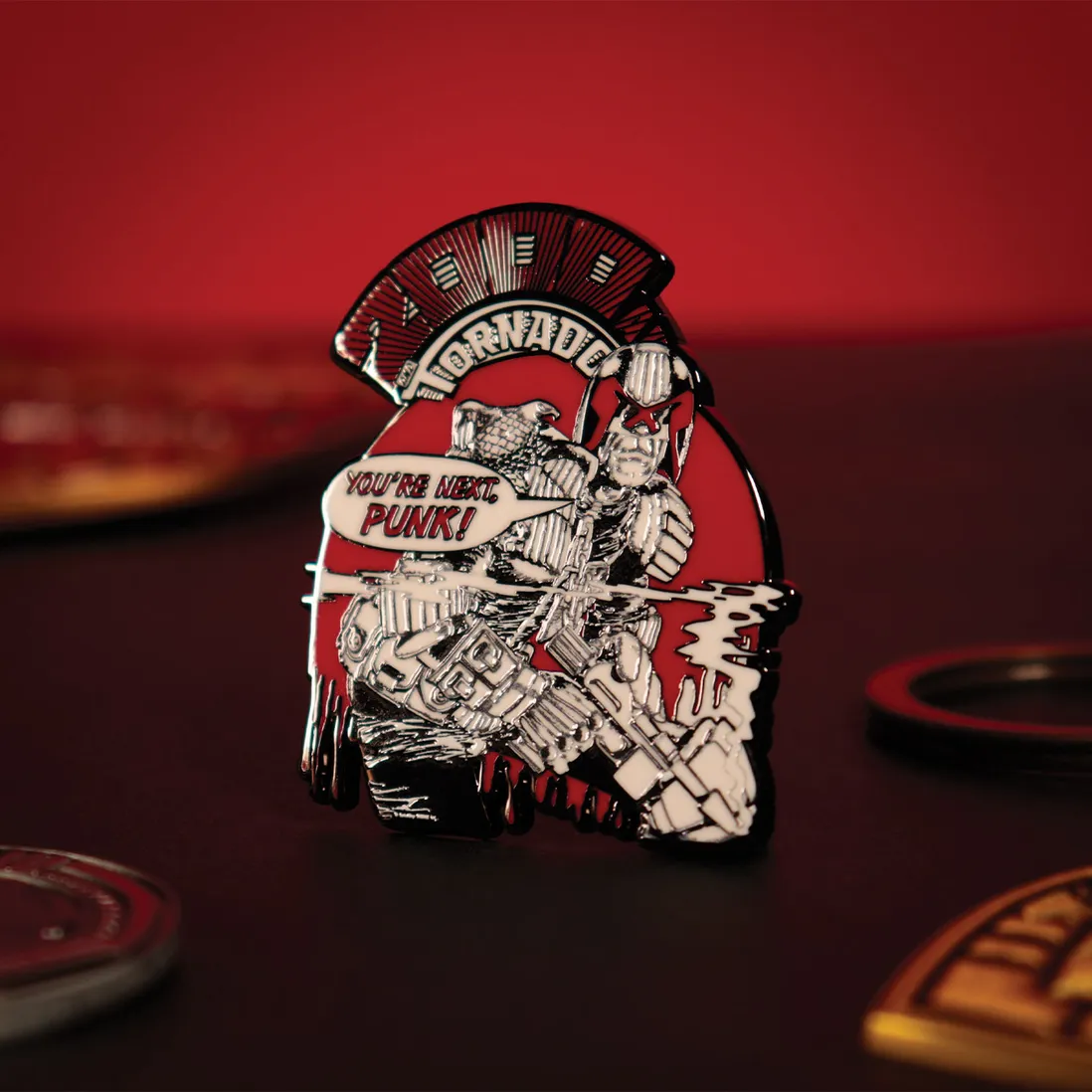 2000 AD Judge Dredd You’re Next Punk Pin Badge - Image 3