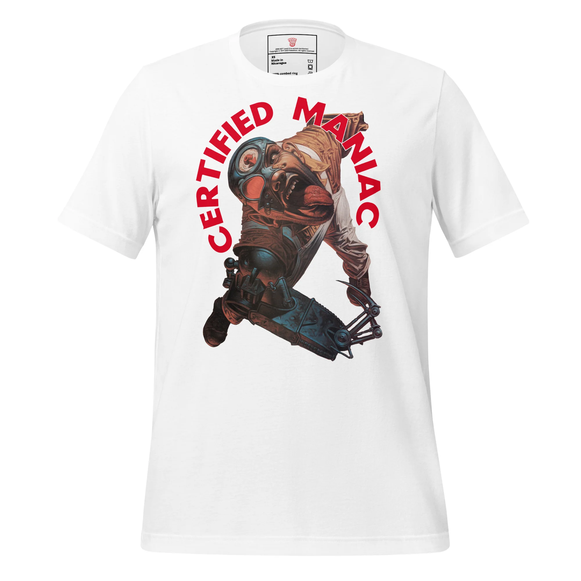 2000 AD Mean Machine Certified Maniac T-Shirt - Image 3
