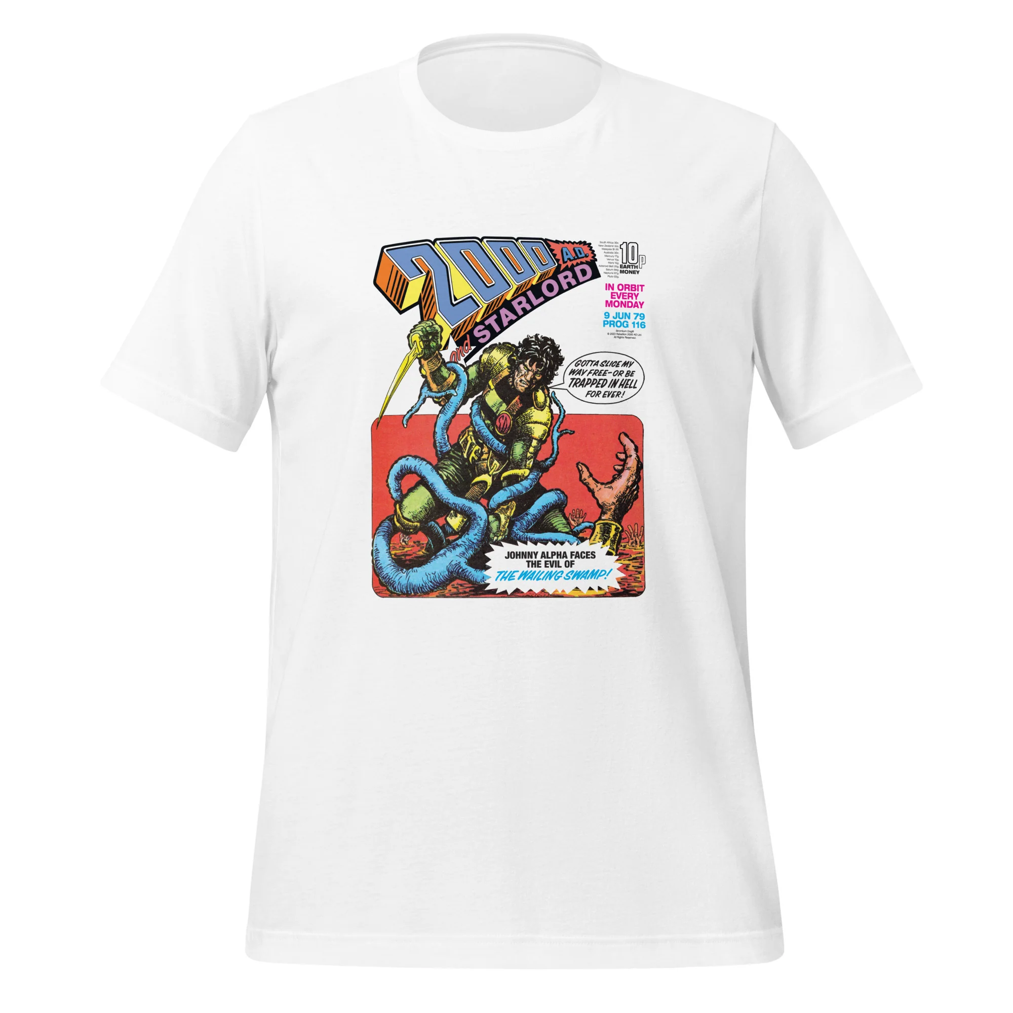 2000 AD Prog 116 The Wailing Swamp! T-Shirt - Image 3