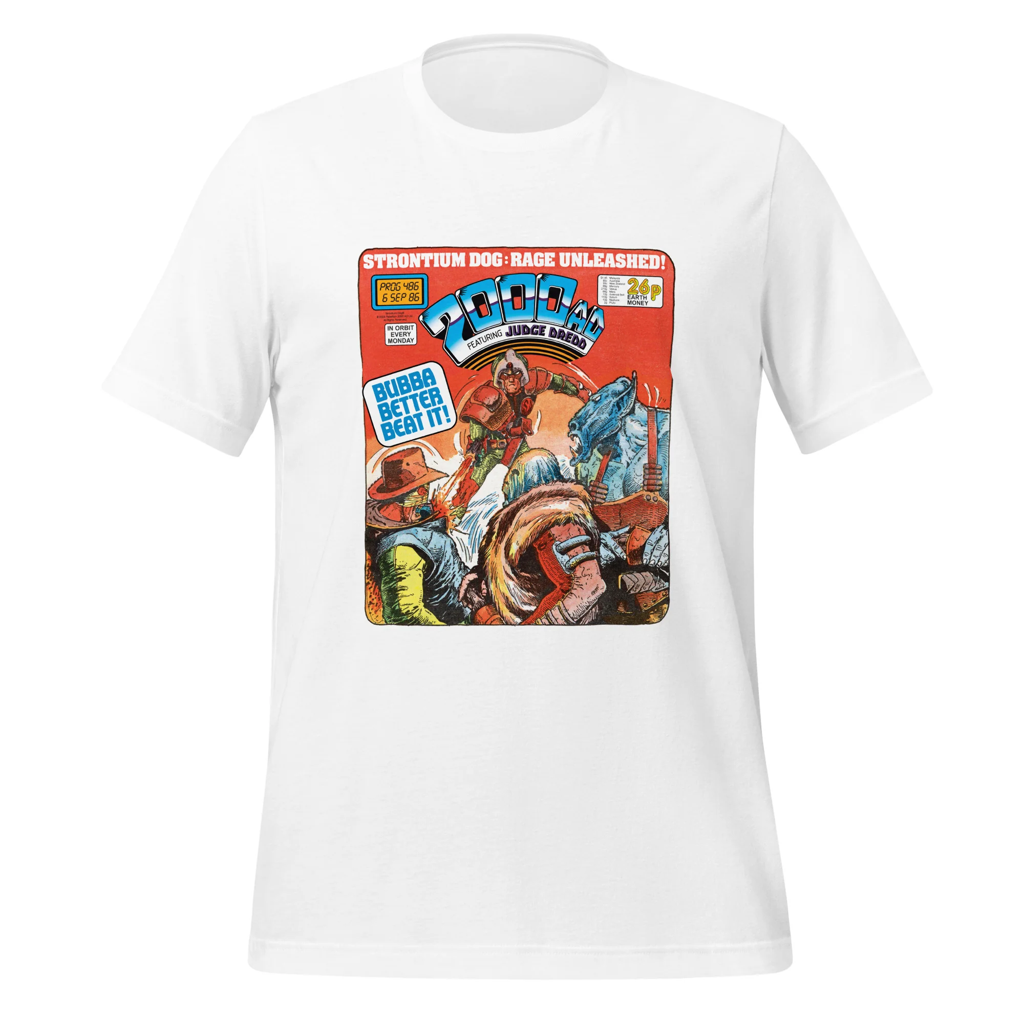 2000 AD Prog 486 T-Shirt: Bubba Better Beat It! - Image 3