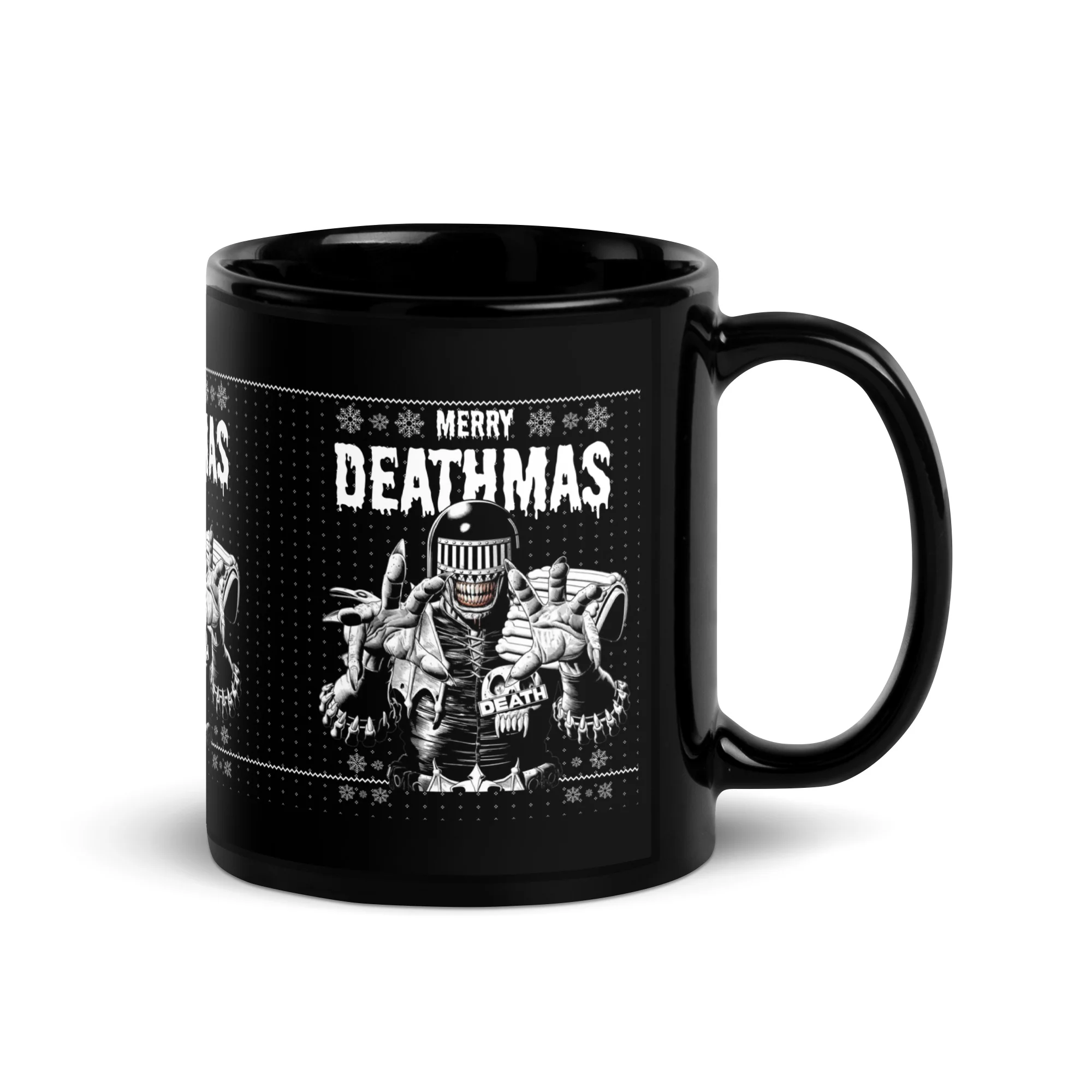 Judge Death Merry Deathmas Black Glossy Mug - Image 2