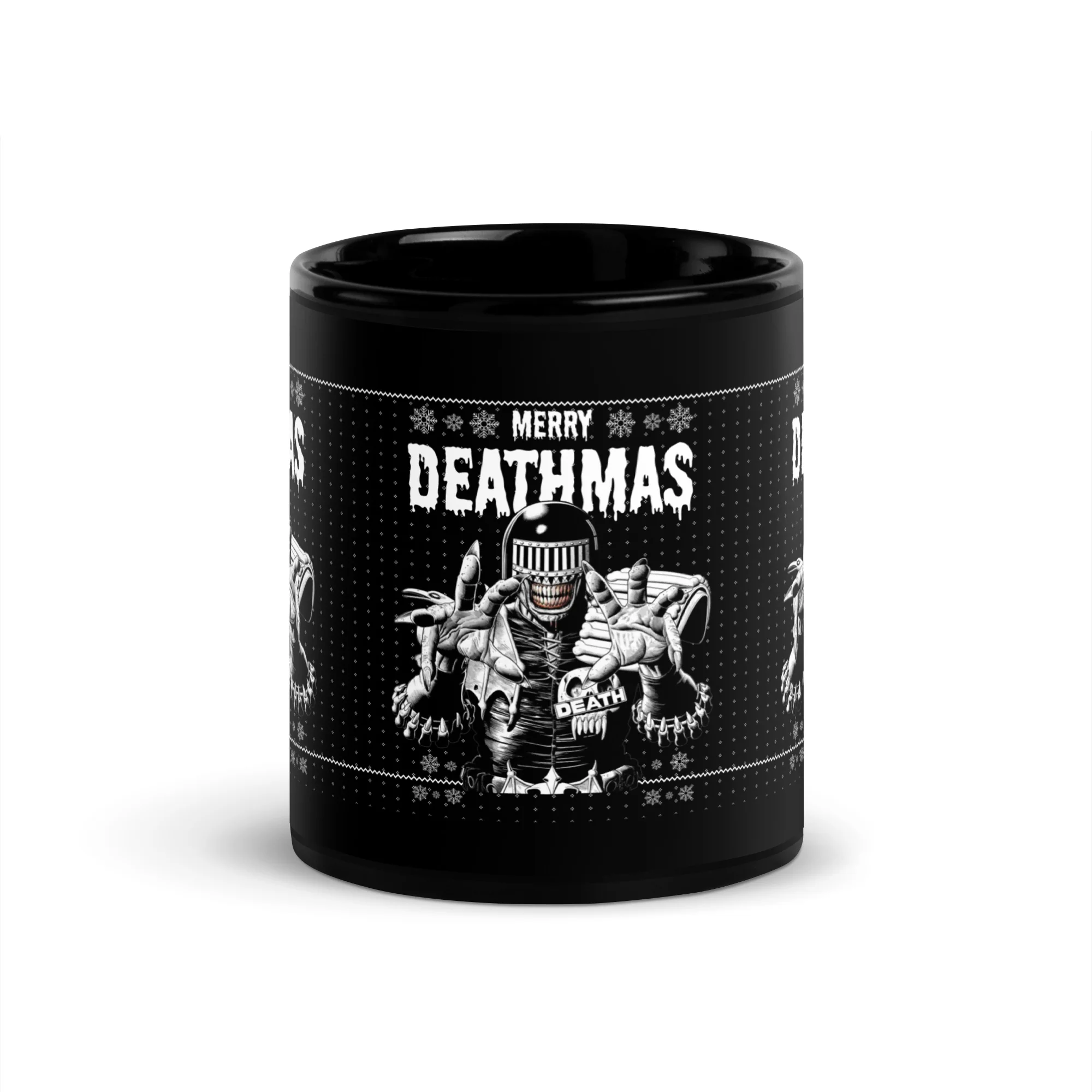 Judge Death Merry Deathmas Black Glossy Mug - Image 3