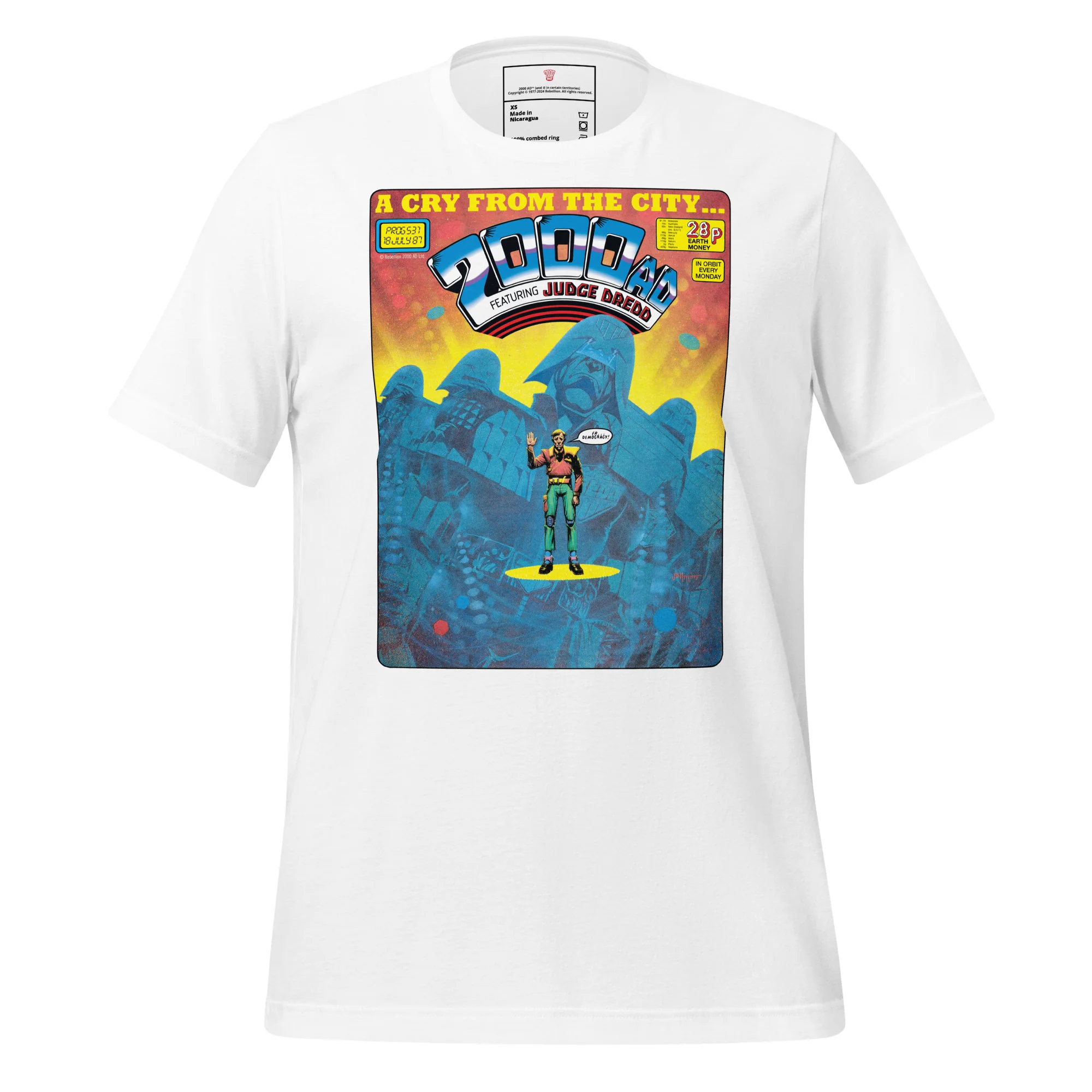 Judge Dredd - 'Err Democracy' Cover (Prog 531) T-Shirt - Image 3