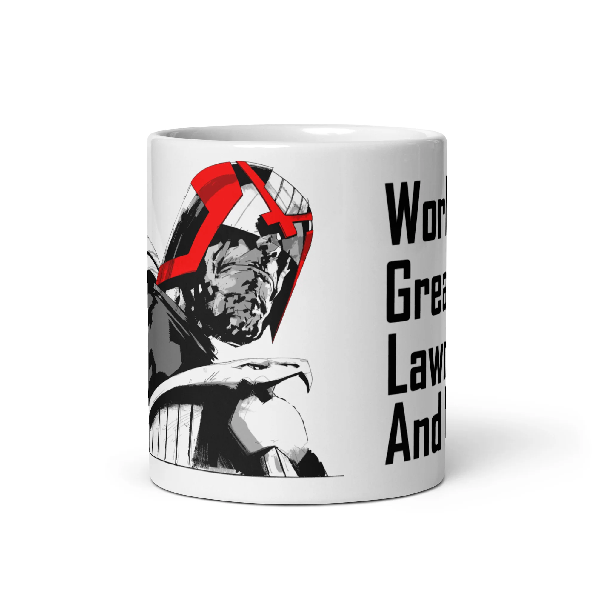 Judge Dredd Father's Day White glossy mug - Image 2