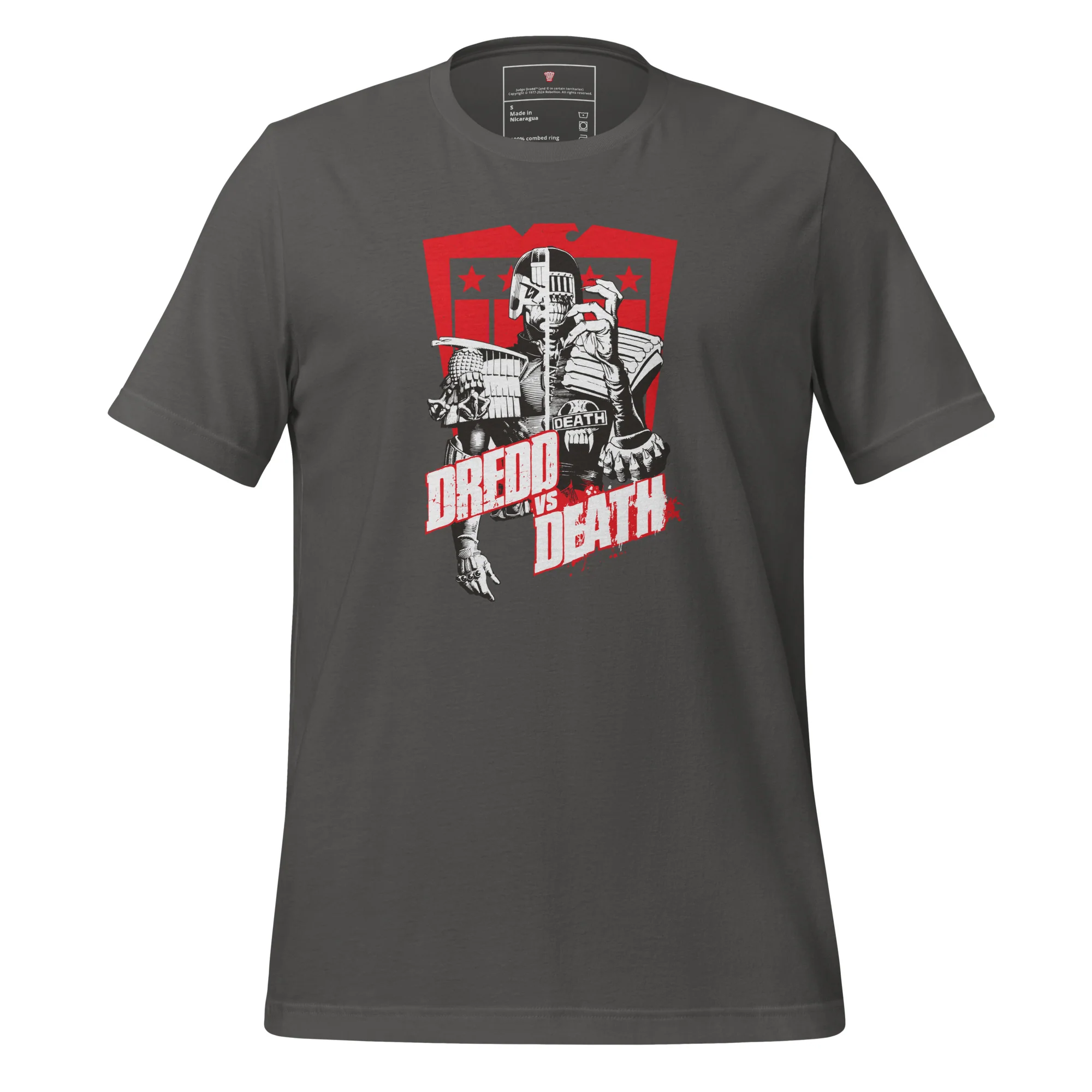 Judge Dredd vs Judge Death Shield T-Shirt - Image 2