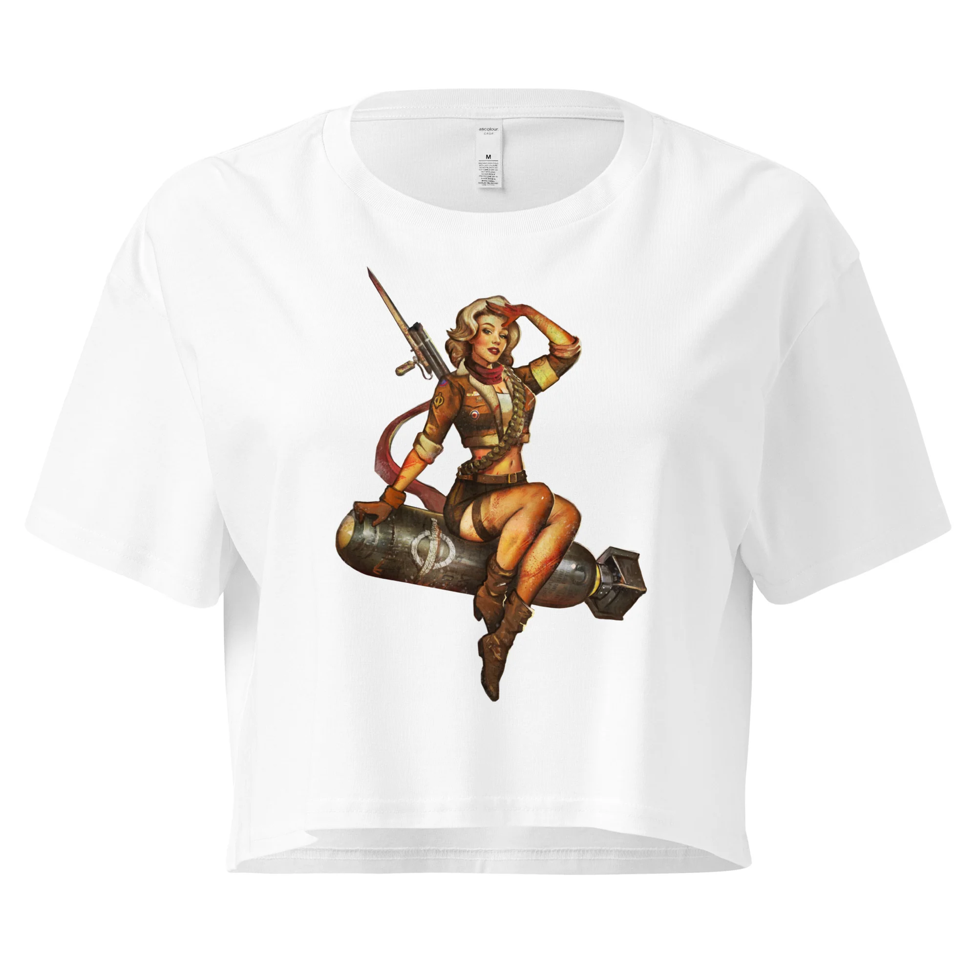 Zombie Army Pinup Women’s Crop Top - Image 3